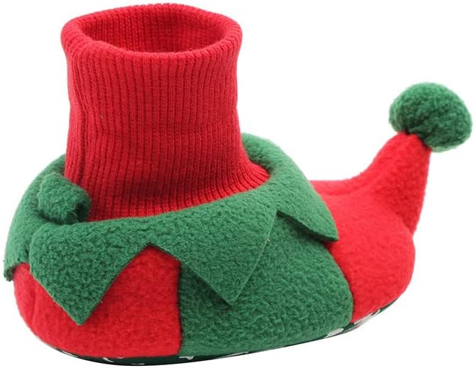 DSORVICD Newborn Baby Christmas Shoes Santa Slippers Booties Elf Fleece Shoes Winter Warm First Walking Shoes - Image 3